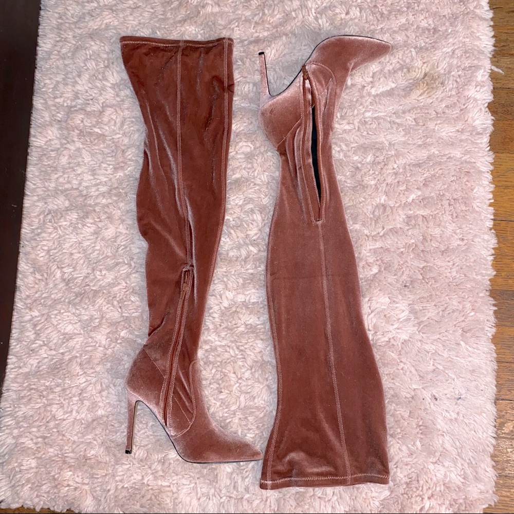 Velvet Thigh high Steve Madden boots